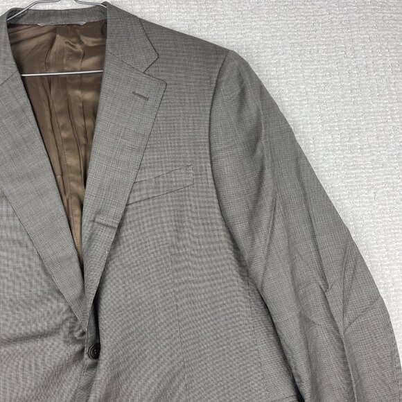 CANALI 1934 Grey / Brown Suit jacket 56L Blazer Woven Wool Made in Italy - Picture 4 of 16